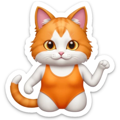 Cat wearing swimsuit sticker