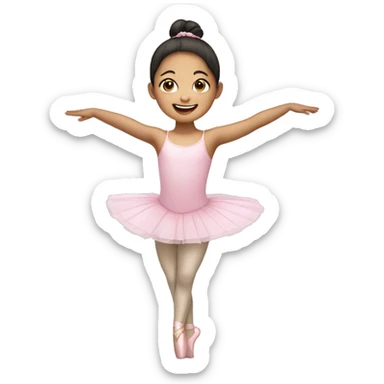 A 5-year old asian girl is happy in ballet suit   sticker