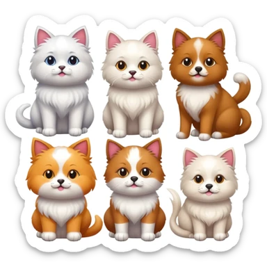Dogs and cats. sticker