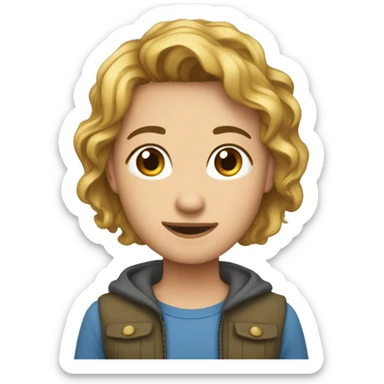 девушка инопланетянка с короткими синими волосами и бледно зеленой кожей и голубыми глазами  sticker