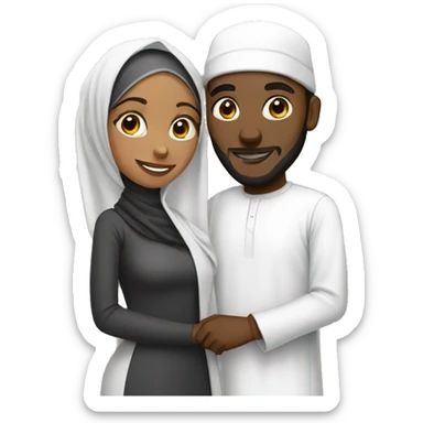 black muslim couple sticker