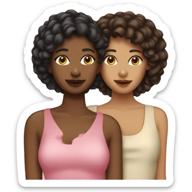 three bestfriends in a coquette stylr sticker