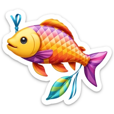 carp streamer hanging sticker