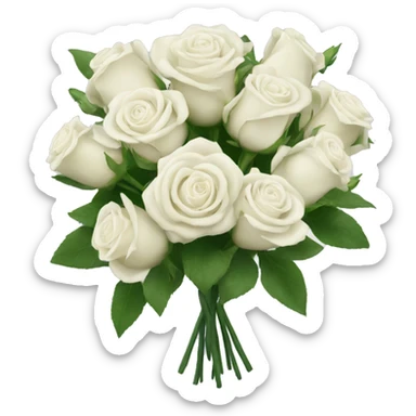bouquet of white roses sticker