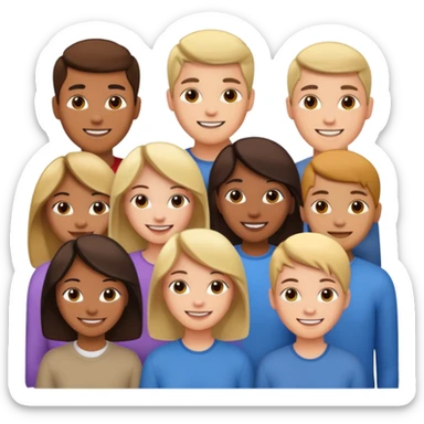 group of young people sticker