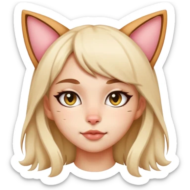 alt girl looks like a cat sticker