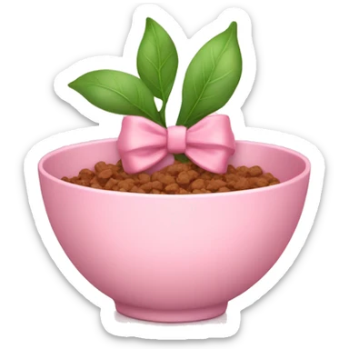 Soft pink bowl with bow sticker