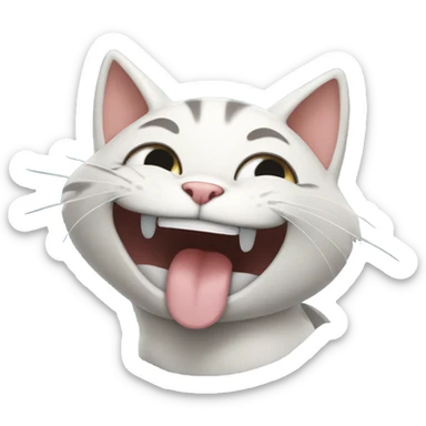 cat laughing sticker