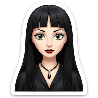 morticia addams com franja sticker