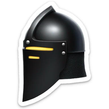 "A robust, black knight's helmet providing full coverage." sticker
