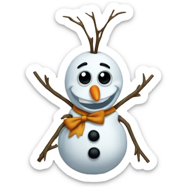 Olaf with a bow sticker