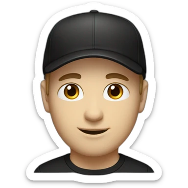 the white guy with blue eyes in the black cap and black t-shirt sticker