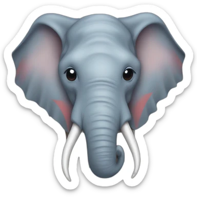 an elephant face coloured as David Bowie sticker