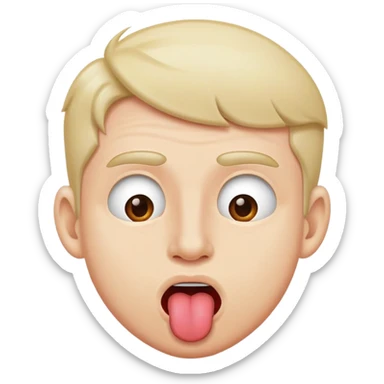 man with toung sticking out sticker