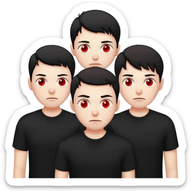 3 sleepless guys with red eyes sticker