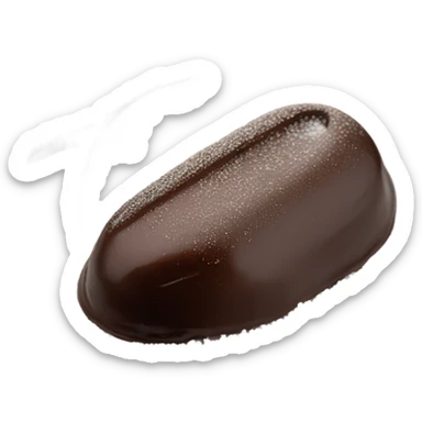 chocolate quenelle on plate with salt flakes sprinkled on top sticker