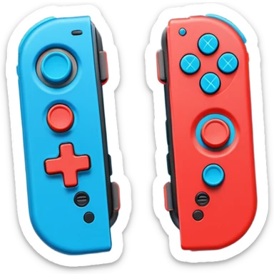 A pair of Nintendo Joy-Cons (Neon Red and Neon Blue) sticker