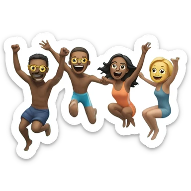 Jump around the pool sticker