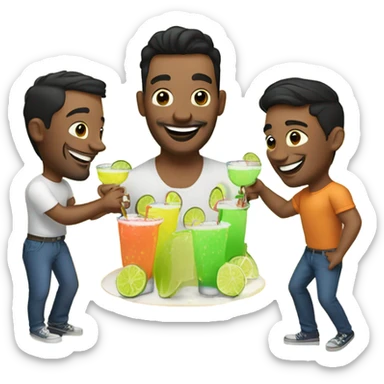 Gay men drinking margaritas  sticker