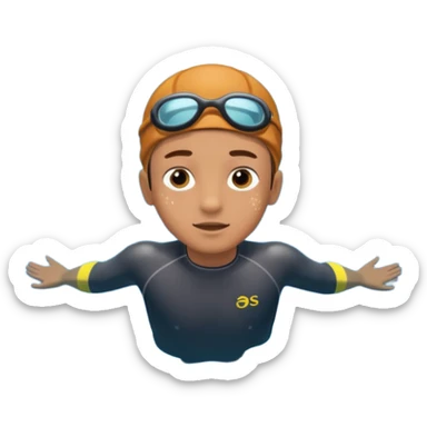 Underwater boy swim sticker