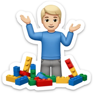 boys playing with legos full body sticker