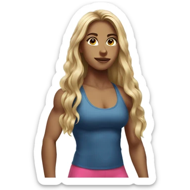 Girl in the gym with long hair sticker