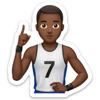 black man Number 7 Printed Athlete sticker