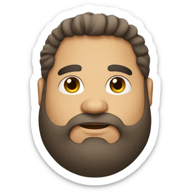 Chubby guy hair. Medium skin with beard sticker