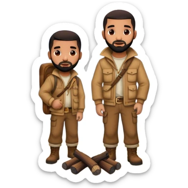 Drake standing by a campfire sticker