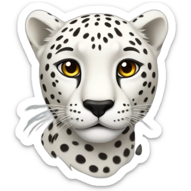 white cheetah with a black mane sticker