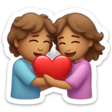 abrazo corazones flores sticker