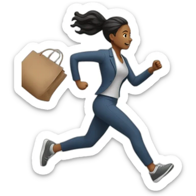 woman running to work sticker