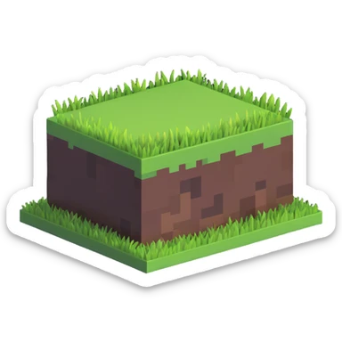 Minecraft grass block sticker
