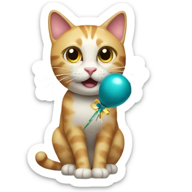 Cat with party popper sticker