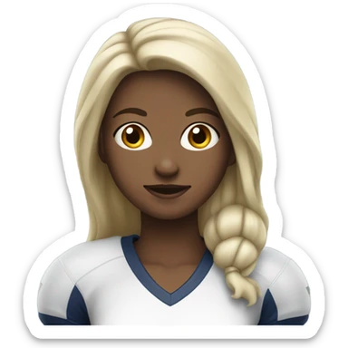 White Girl with football sticker