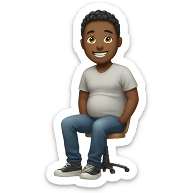 pregnant smiling boy in casual setting sticker