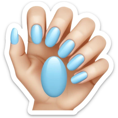Light blue acrylic nails sticker