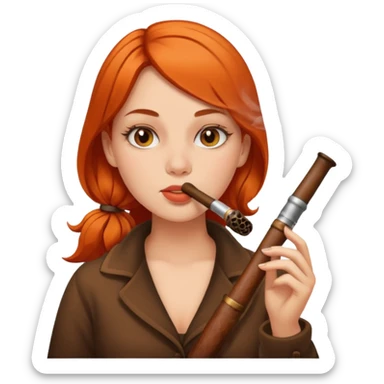 Hot girl smoking a pipe sticker