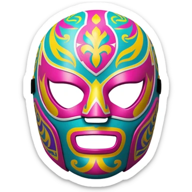 colorful luchador wrestling mask sticker