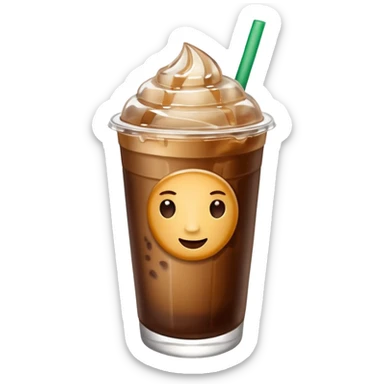 Starbuck ice coffee with ice cubes sticker