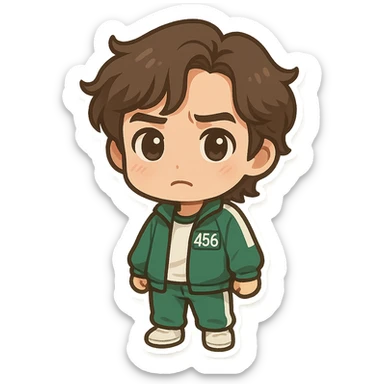 Squid Game series character, chibi stickers style sticker