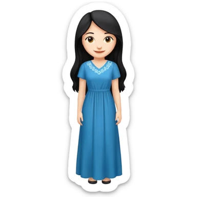 Long black hair girl wearing a maxidress being a girly girl professional  sticker