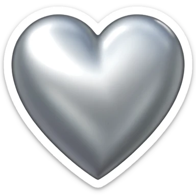 Platinum color heart sticker