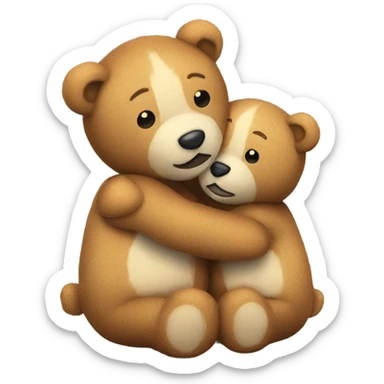 Hugging plushie bears sticker