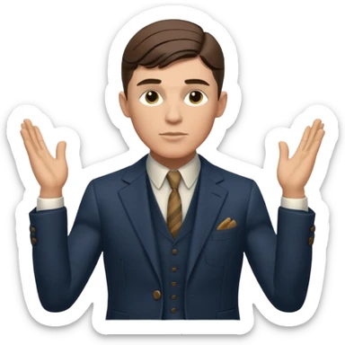 Thomas Shelby In Gratitude Pose in Pixar Style  sticker