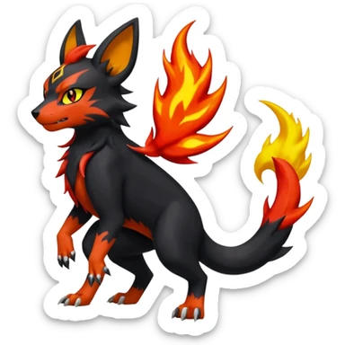 
Houndour-Torracat-Zorua-Salandit-Flareon-Fakémon-Digimon-fusion (full body) sticker