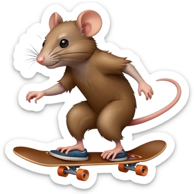 Rat ridding a skate board  sticker