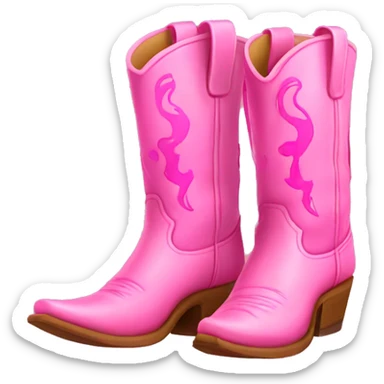 Pink cowboy boots sticker