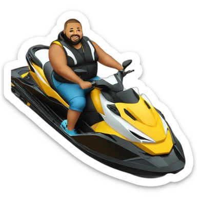 fat dj khaled on jetski sticker