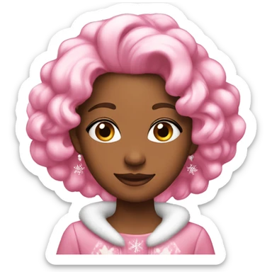 Christmas cute pink good vibe princess  sticker